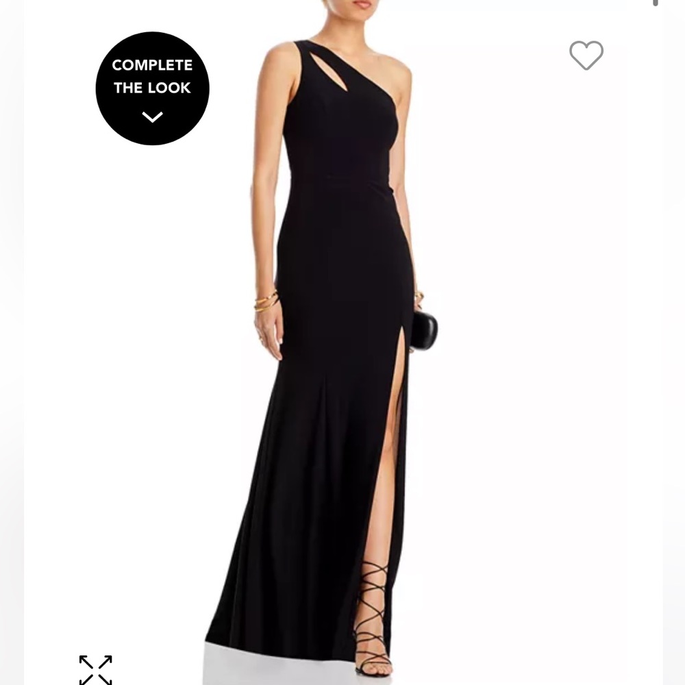 Aqua one shoulder gown. Black size 10. Worn once.